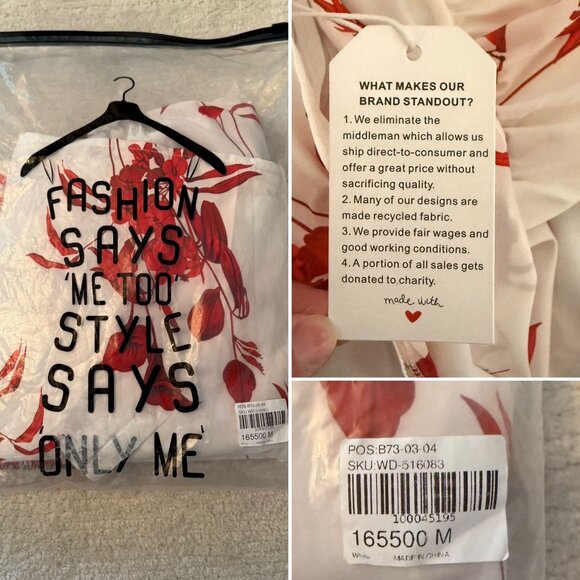 One Shoulder Red Floral Maxi Dress Size Medium Spring Summer Occasion Wear - Picture 4 of 10